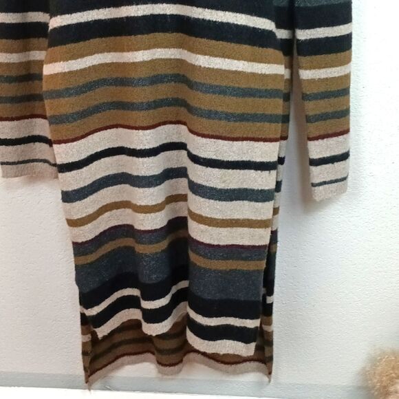 RUE 21 Women's Earth tones V neck long-sleeve stripped tunic sweater sz XL Y2k - Picture 5 of 10